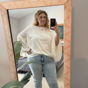 Plus White Satin Blouse 3X from The Limited Collection